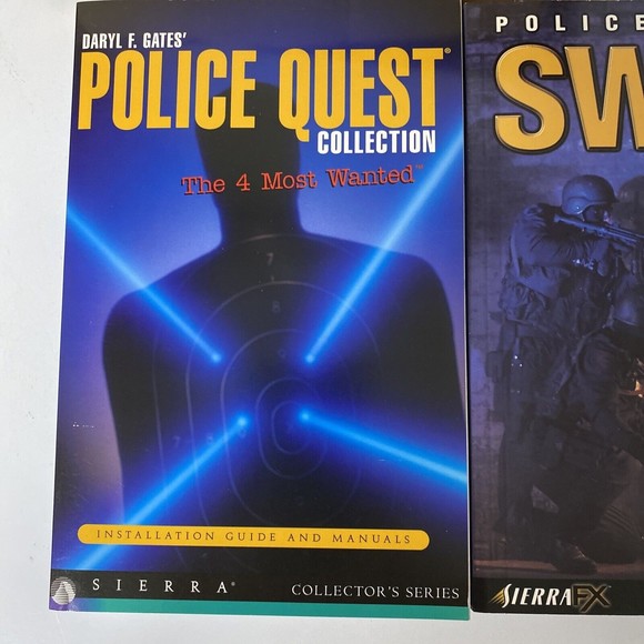 Sierra Collectors Series Police Quest and SWAT2 Computer Game Set Manuals 6 Disc - Picture 2 of 12